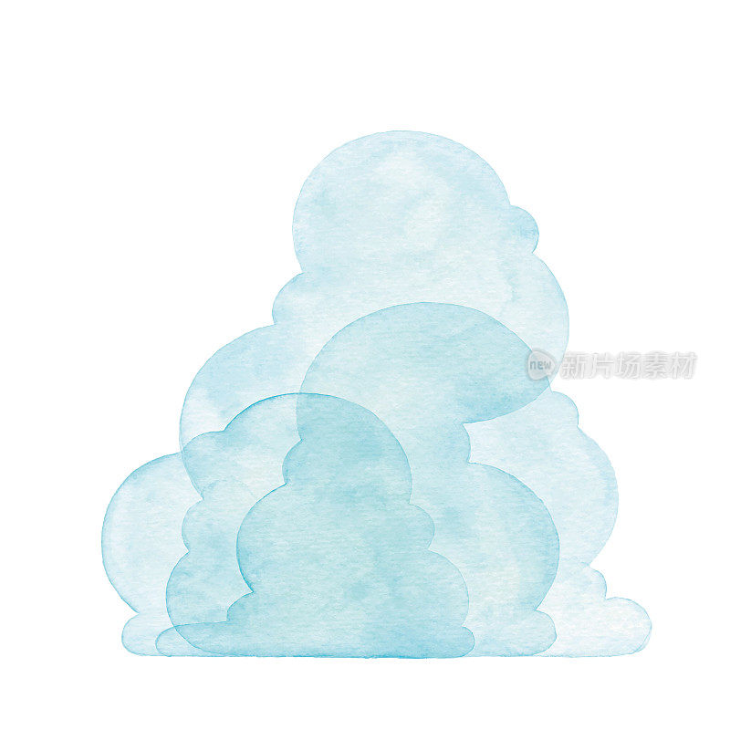 Watercolor Blue Clouds